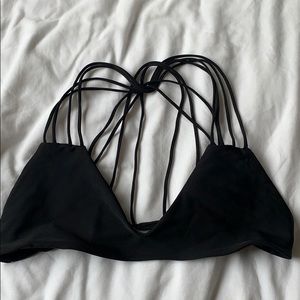 MIKOH BANYANS STRAPPY BLACK BIKINI TOP